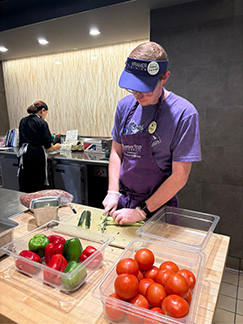 Ethan Spindler works in Kramer Dining Center. The Student Pathways to Employment Program showcased the real-life skills he's gained in the position.